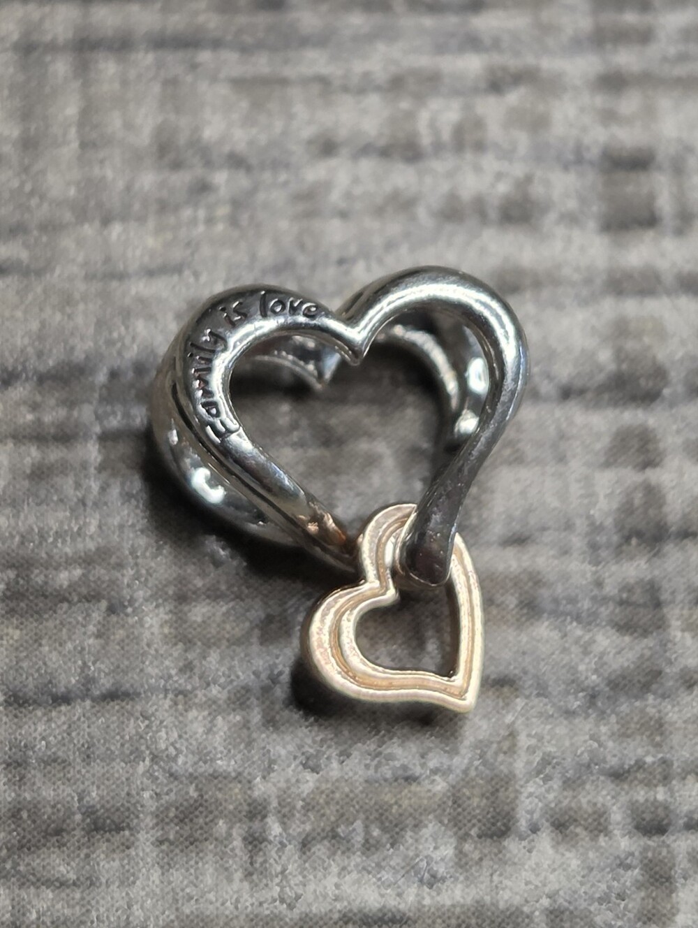 Authentic Pandora Two-Tone Openwork Infinity Heart Charm Rose Gold-Plated